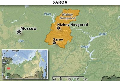Localisation de la ville de Sarov