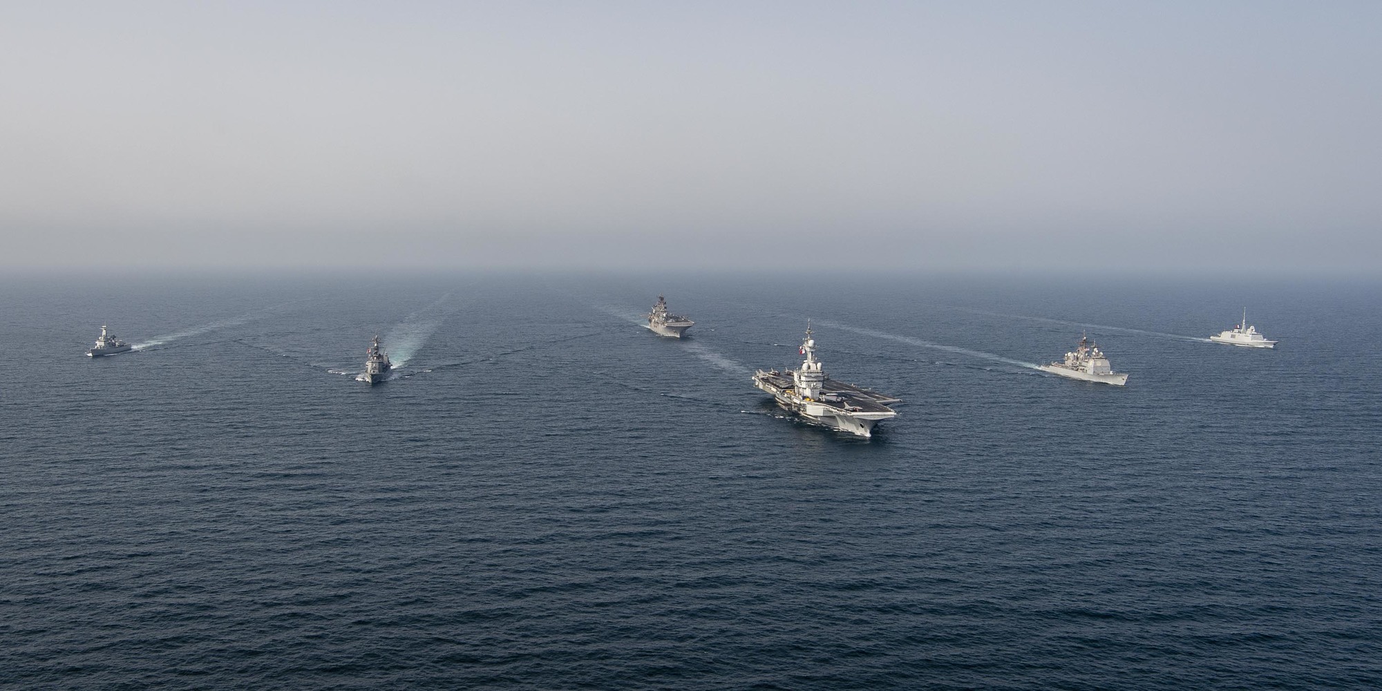 Les participants à l’exercice de coopération multilatéral GASWEX (Group Arabian Sea Warfare Exercise)