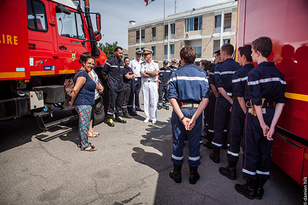 Des jeunes sapeurs-pompiers en visite au Bataillon des marins-pompiers de Marseille