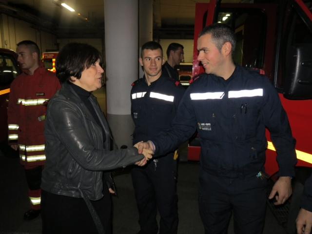 La ministre Marie-Arlette Carlotti à la rencontre des marins-pompiers de Marseille 