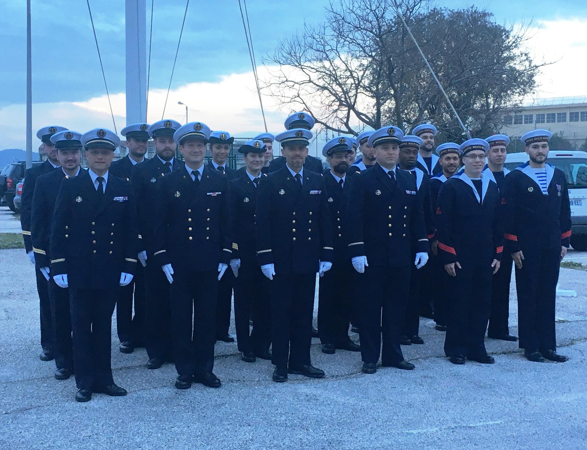 Les 39 marins du complément d’équipage de la frégate multi-missions Auvergne