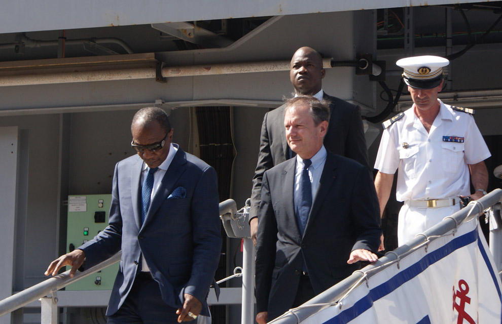 Le président A.Condé et l'ambassadeur de France en Guinée 