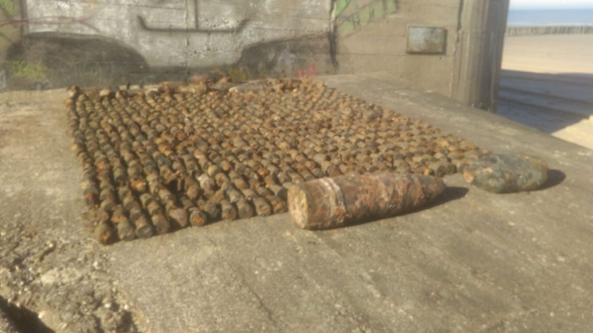 Les munitions retrouvées à Oye-Plage