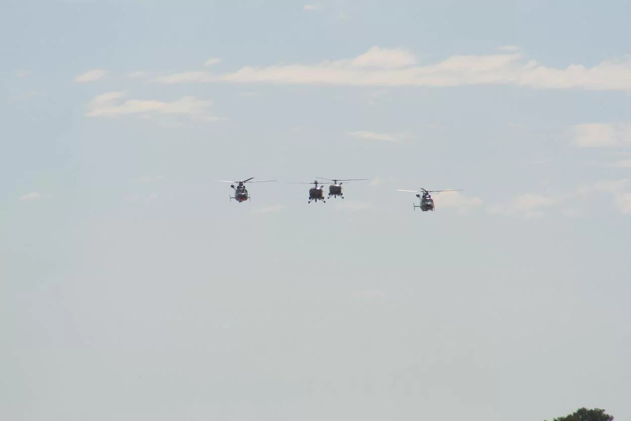 L'arrivée des hélicoptères