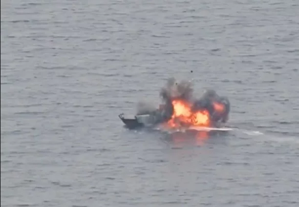 Explosion d'un drone de surface