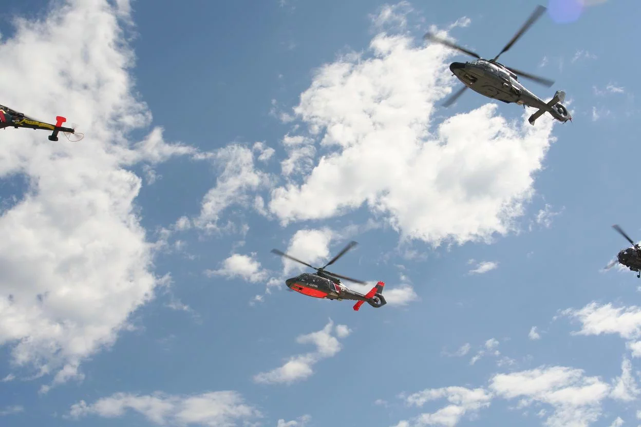 L'arrivée des hélicoptères