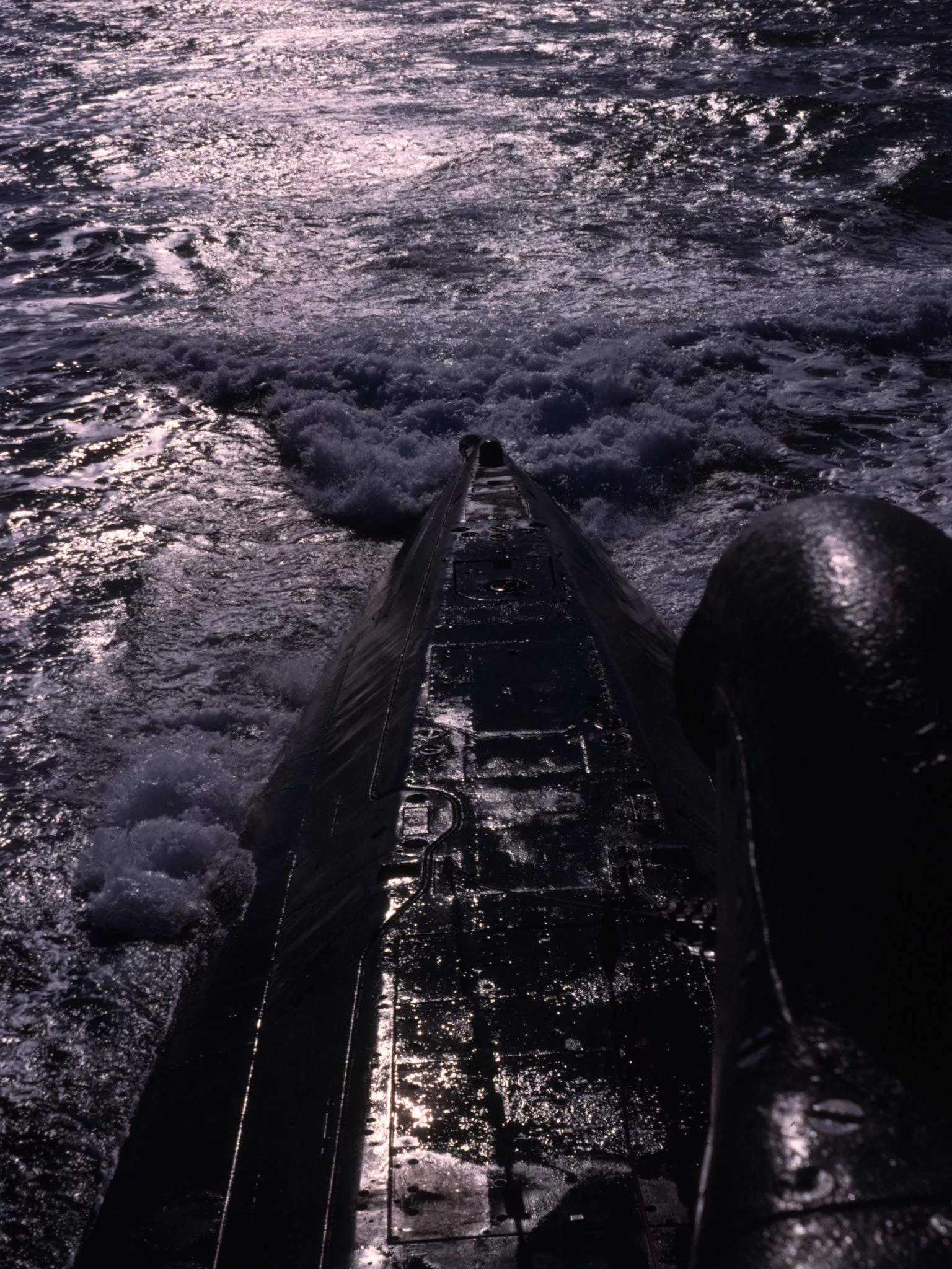 En route en surface vers le détroit de Messine