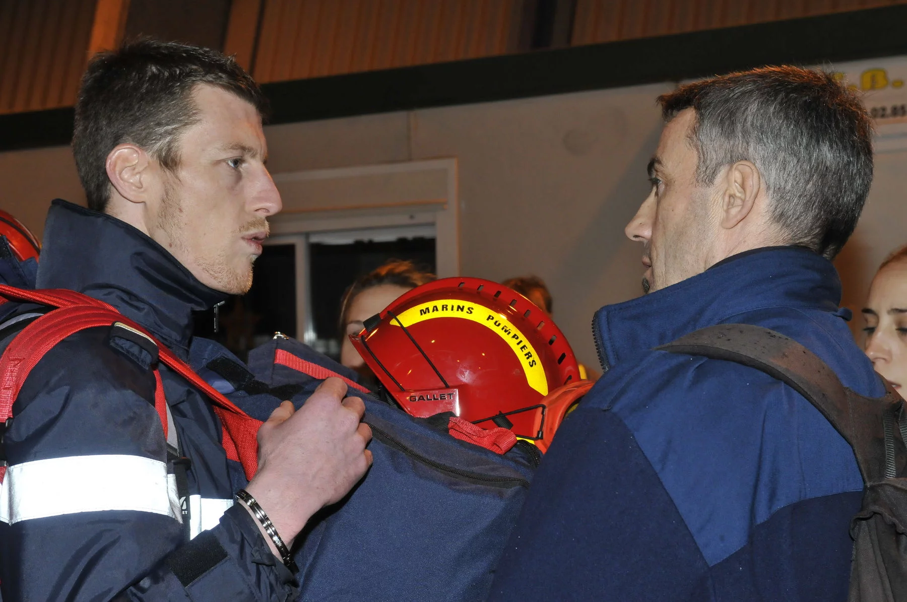 Marins-pompiers lors du départ de France