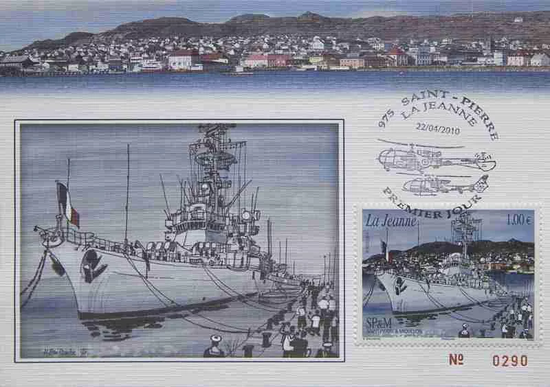 Enveloppe 1er jour La Jeanne à St-Pierre