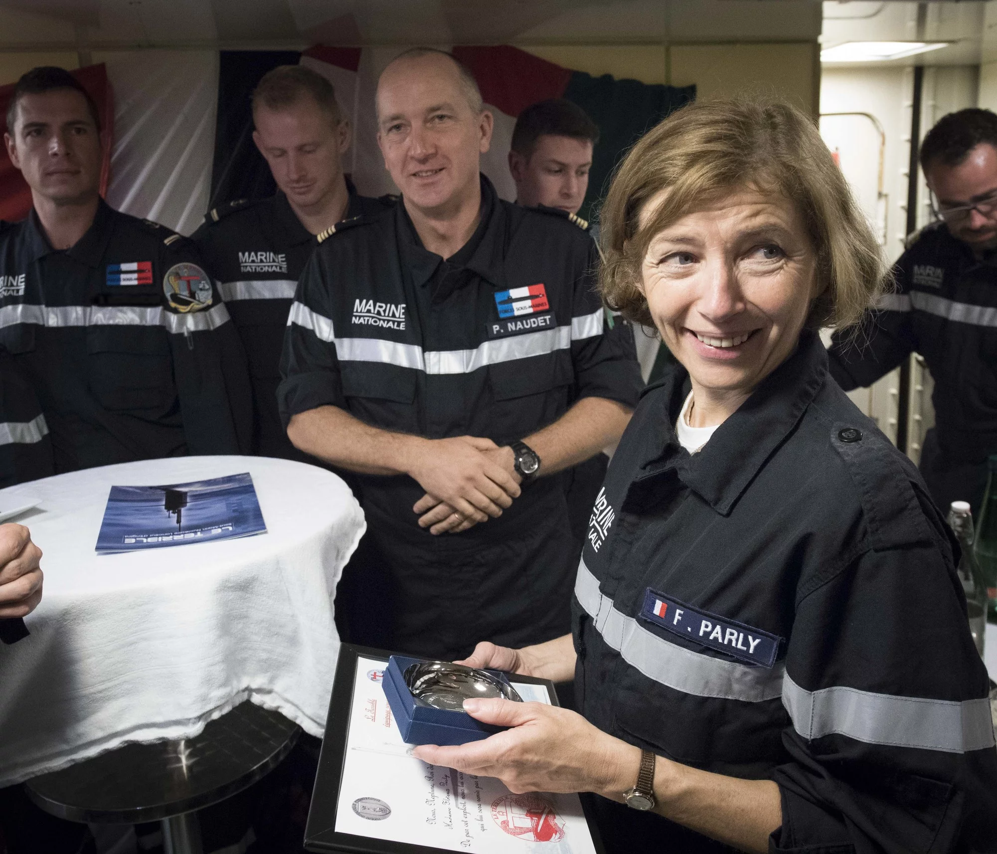 Florence Parly, ministre des Armées, à bord du SNLE Le Terrible