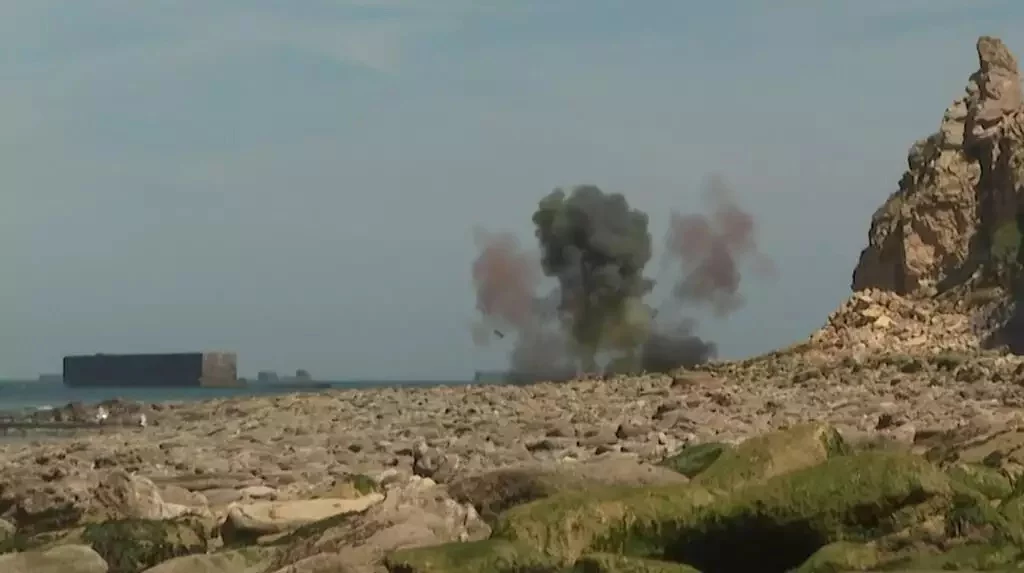 Destruction d'un obus de la 2è Guerre mondiale