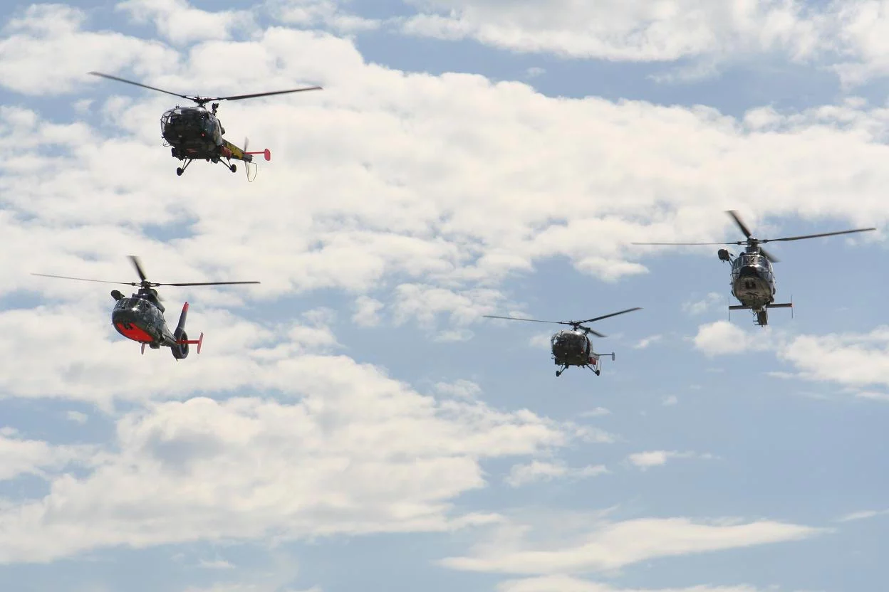 L'arrivée des hélicoptères