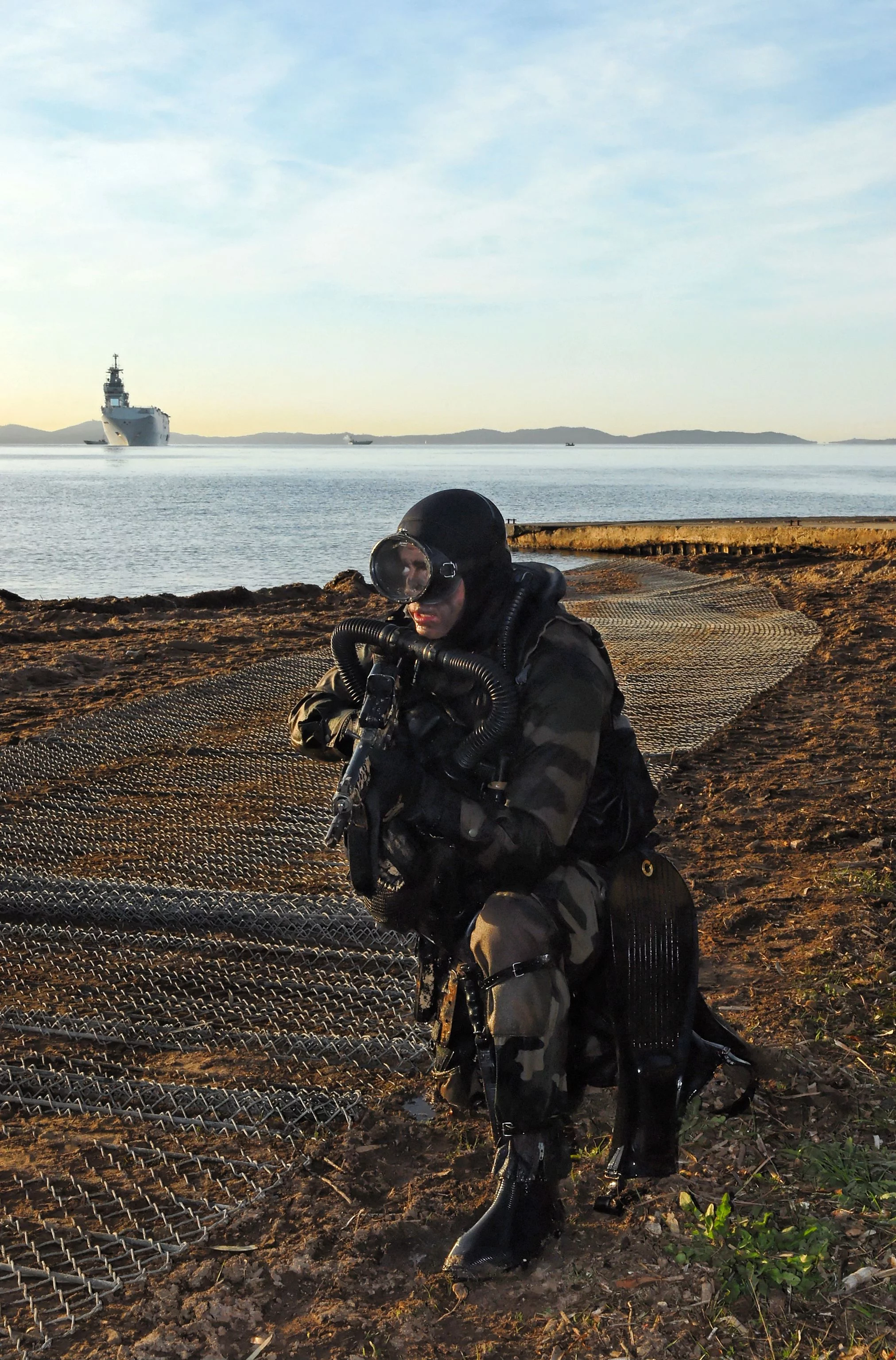 Sécurisation de la plage par les commandos marine