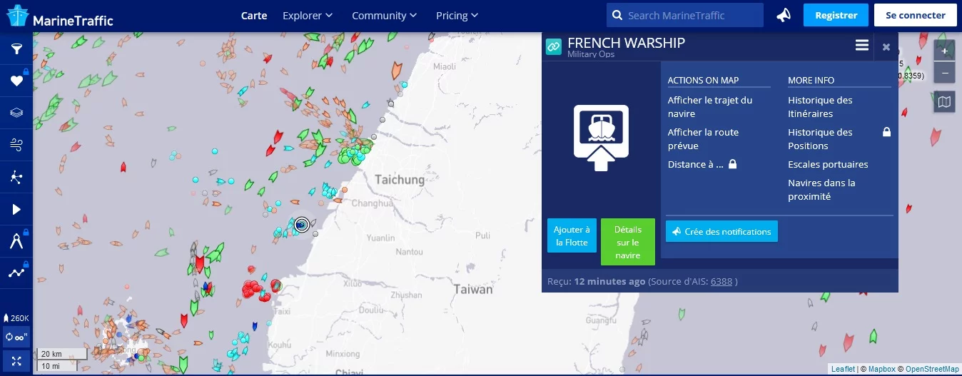 Capture d'écran de MarineTraffic