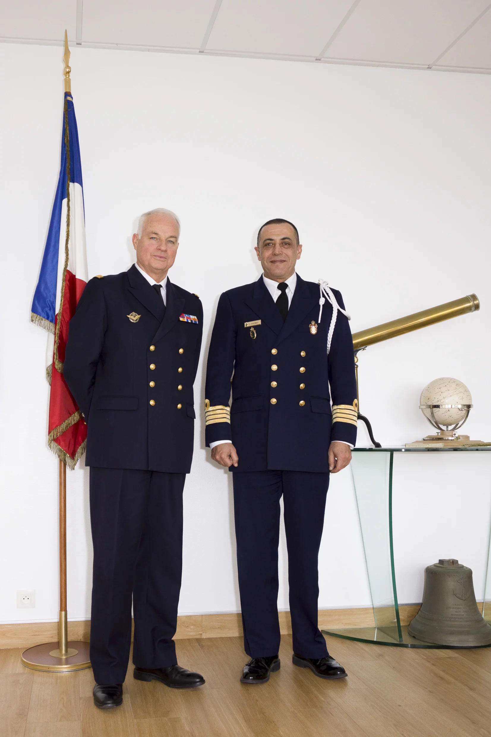 Les commandants des écoles navales française et marocaine
