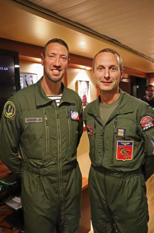 Alain Bernard à bord du porte-avions Charles de Gaulle