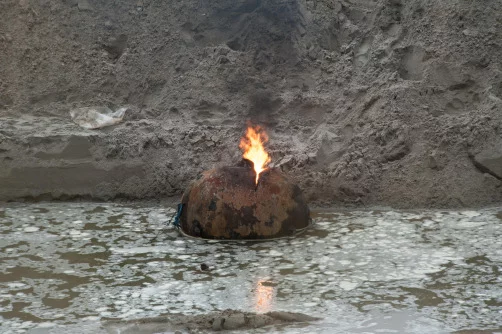 Destruction d'une mine à orin