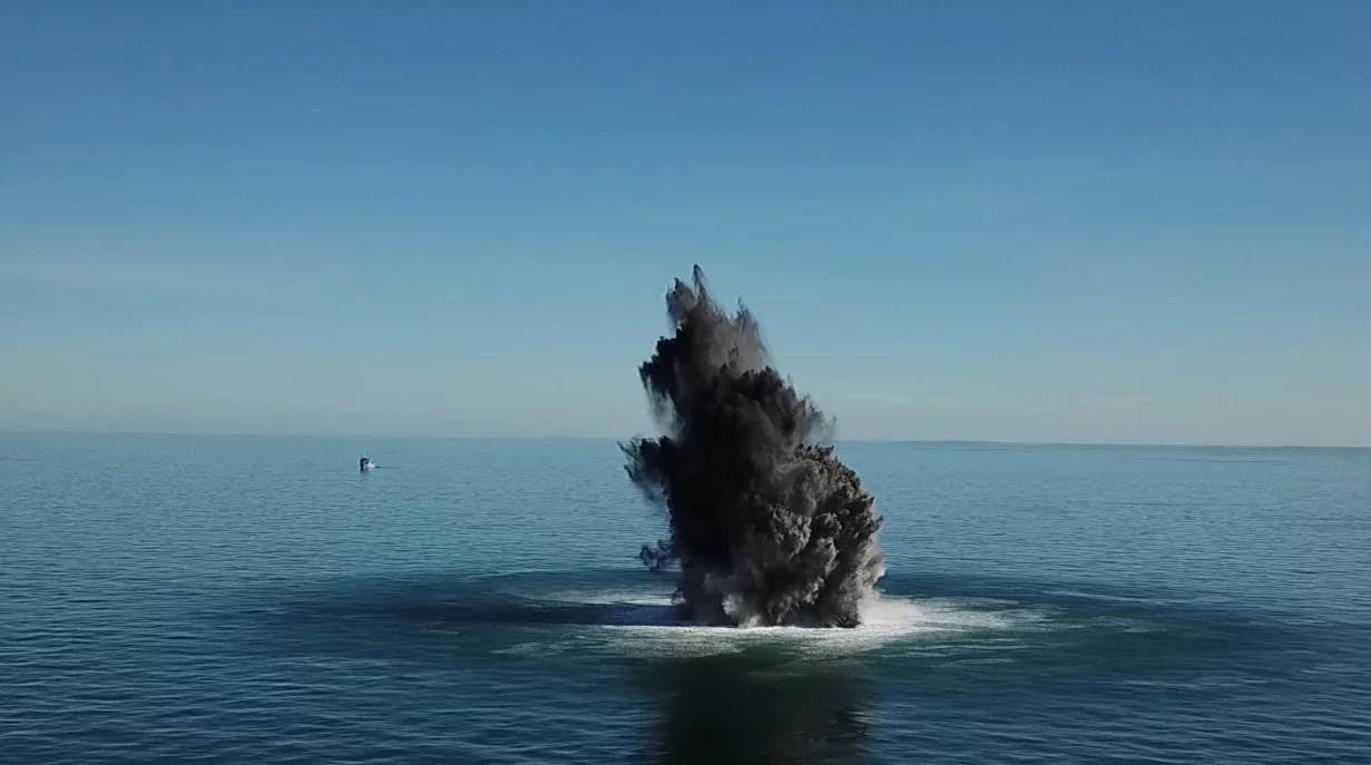 Pétardement d'une mine de fond historique type BM1000