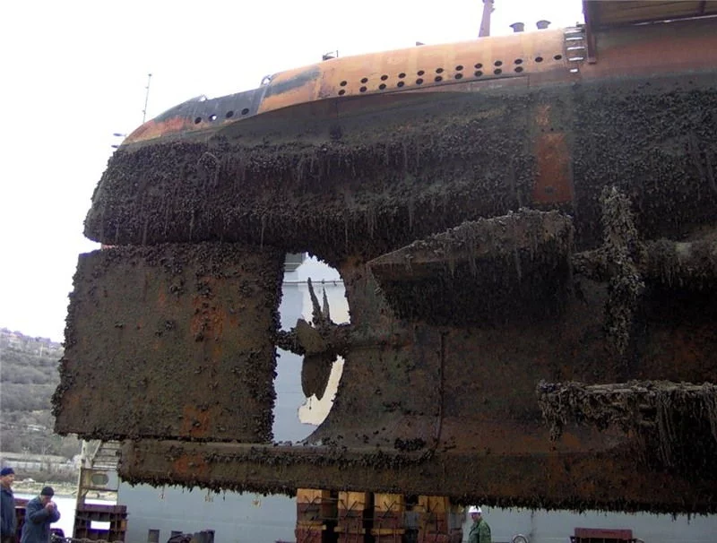 Le Zaporizhzhia en cale sèche