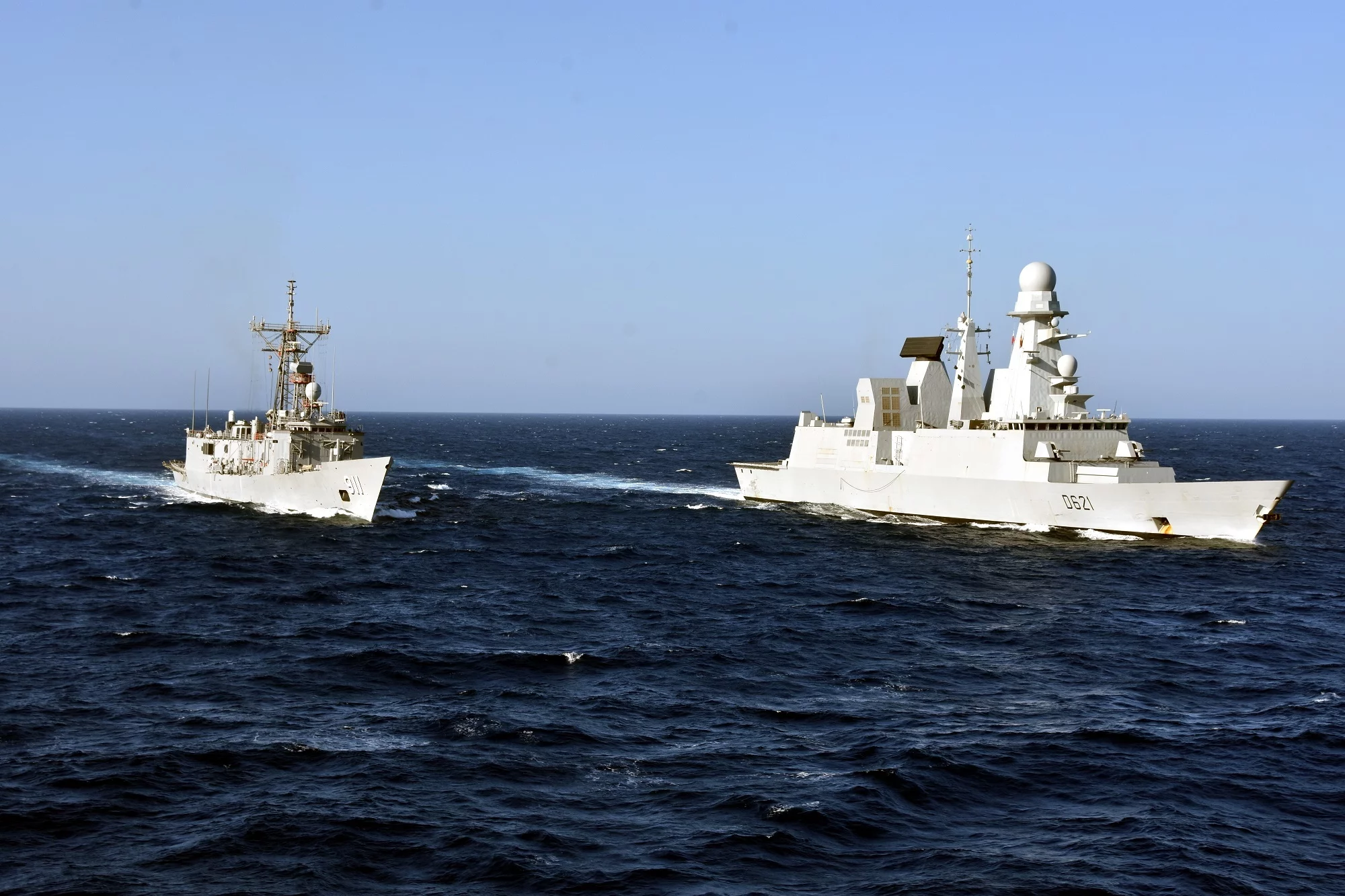 La frégate Chevalier Paul et la frégate égyptienne Alexandria