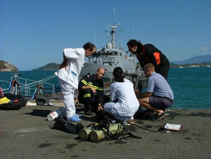 Exercice accident de plongée sur La Moqueuse