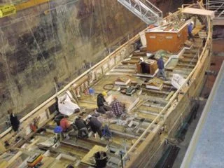 Vue du barrotage de la goélette Eoile