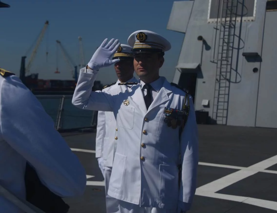 Le capitaine de frégate Sébastien Crozat, nouveau commandant du patrouilleur hauturier L’Adroit