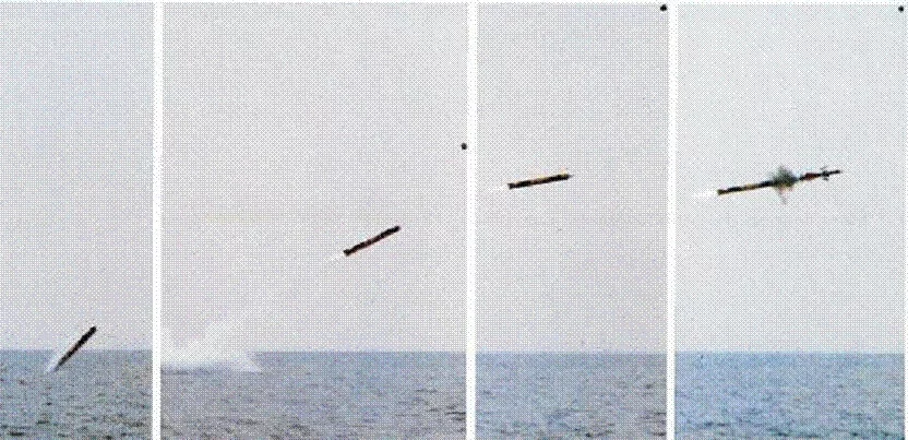 Lancement d'un missile SM39 depuis un sous-marin nucléaire d'attaque