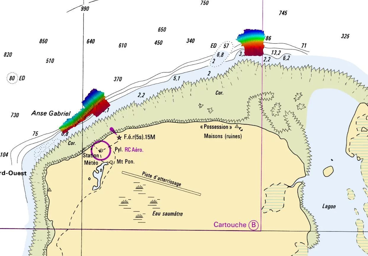 Cartographie des zones de mouillage au large de l’île de Juan de Nova