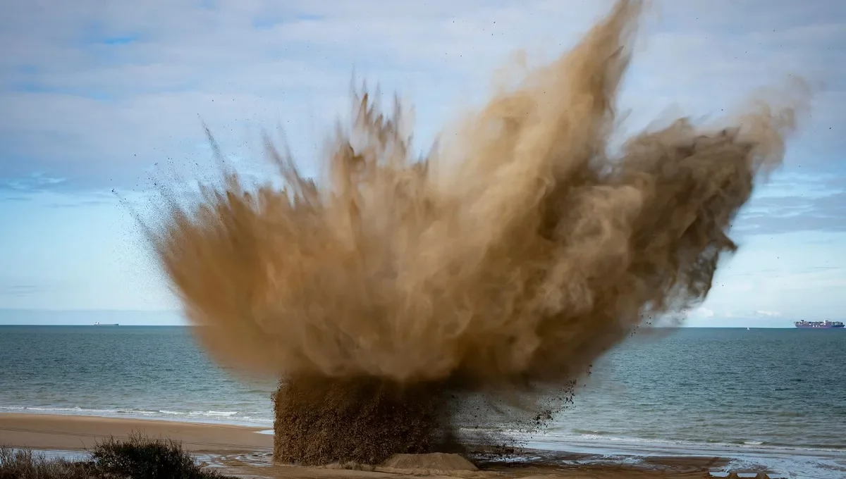 Pétardement de munitions historiques sur la plage de Wissant (Pas-de-Calais)