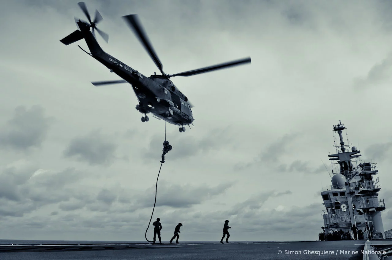 Aérocordage en plein océan Indien