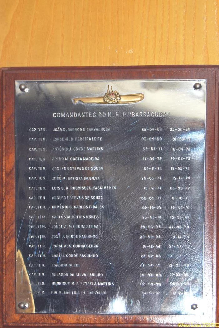 La liste des commandants du sous-marin portugais Barracuda