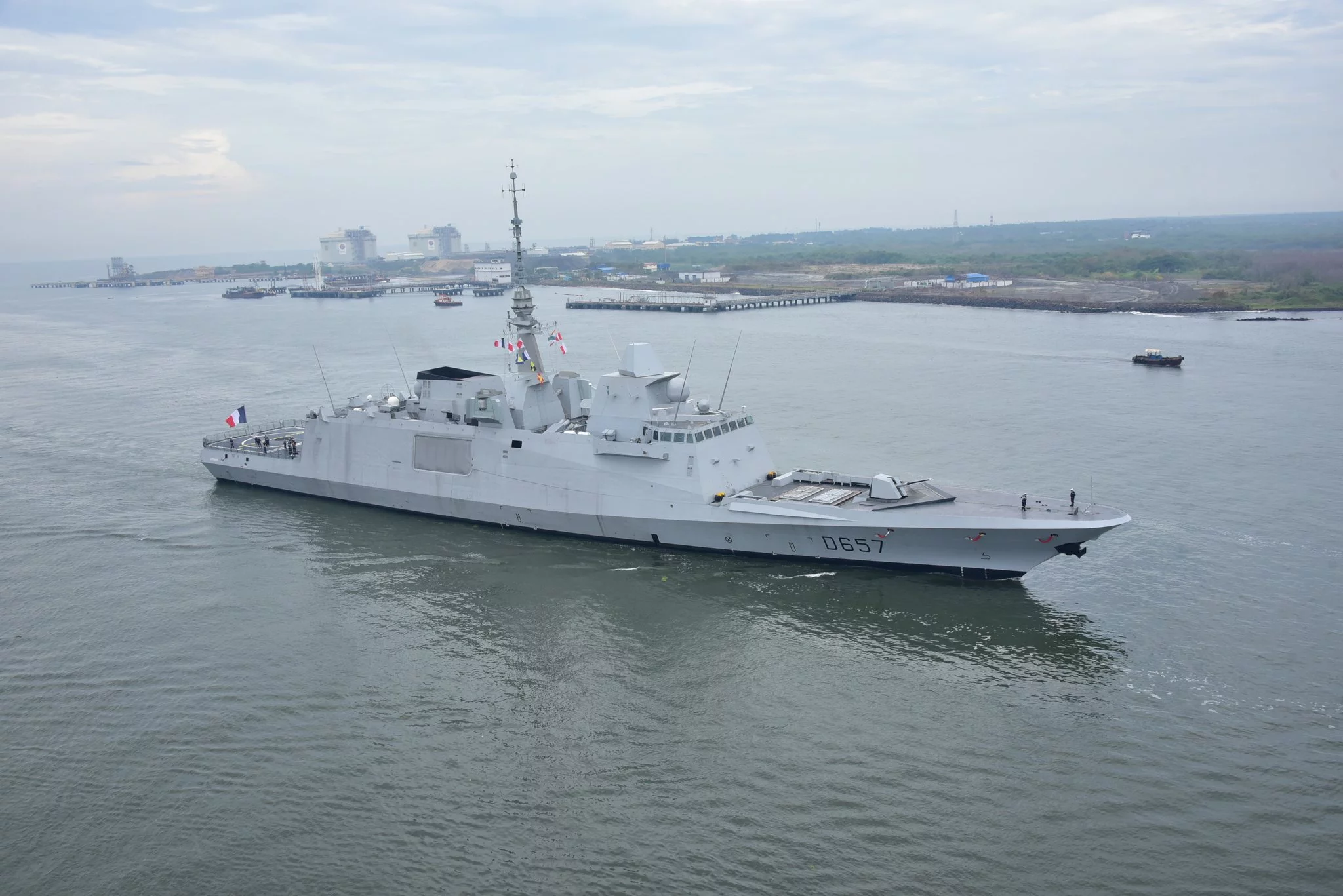 La frégate Lorraine arrive à Kochi (Inde)