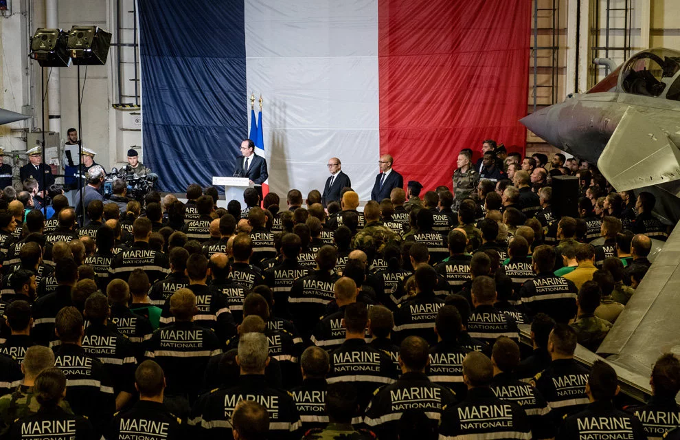 Le Président de la République à bord du porte-avions Charles de Gaulle