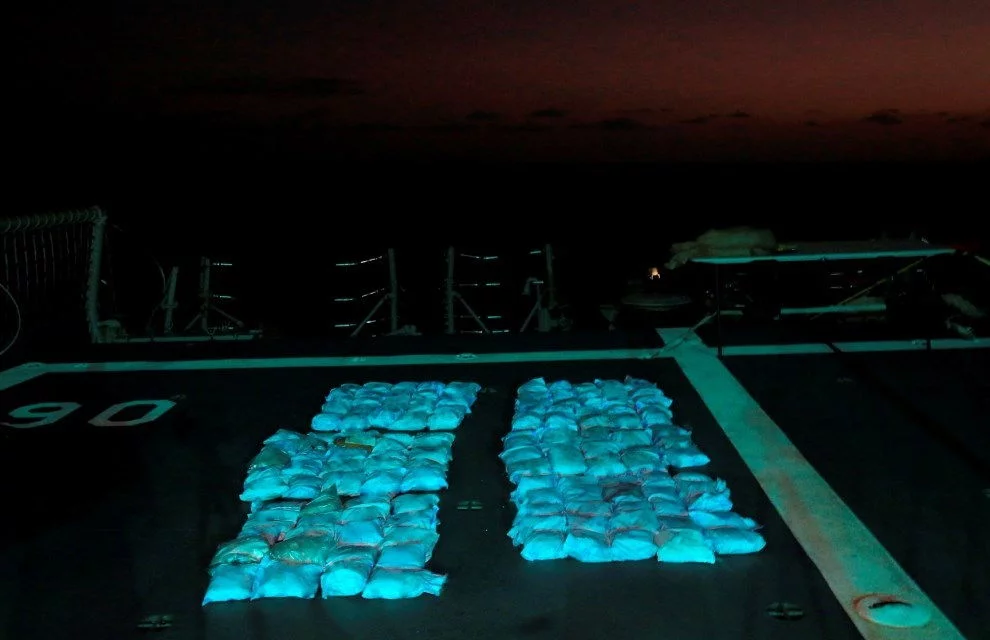 La drogue saisie sur le pont de la frégate australienne HMAS Newcastle