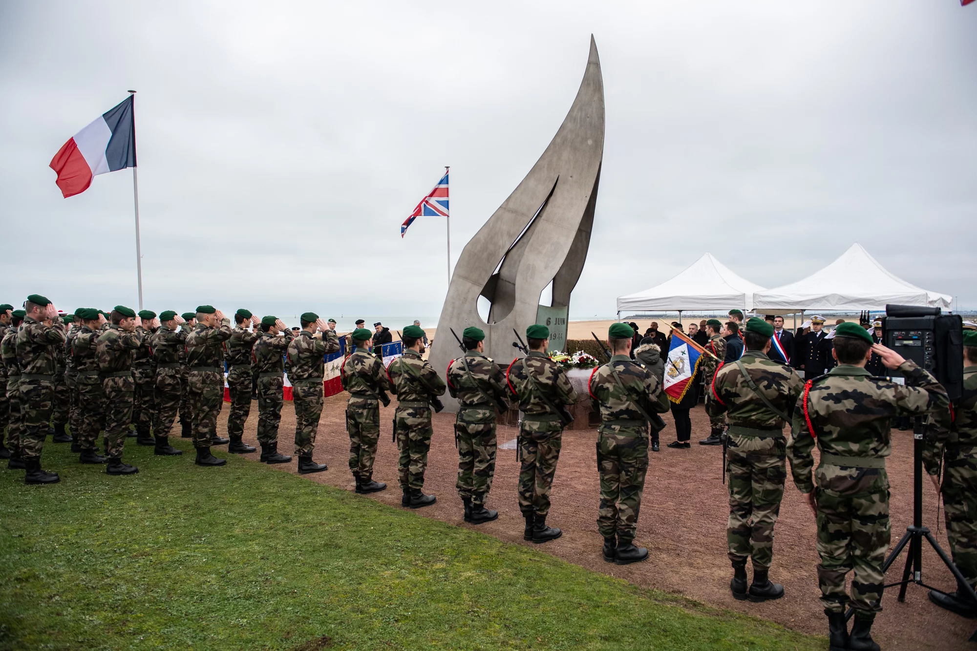 Cérémonie de parrainage du Commando KIEFFER par la ville d’Ouistreham