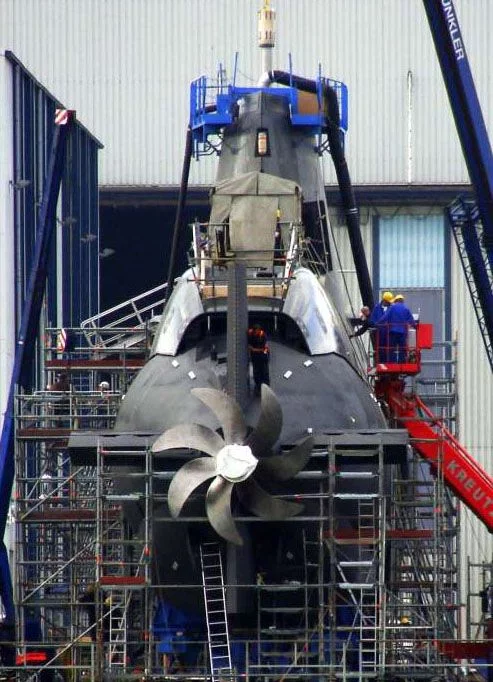 L'hélice d'un sous-marin U-209 PN portugais