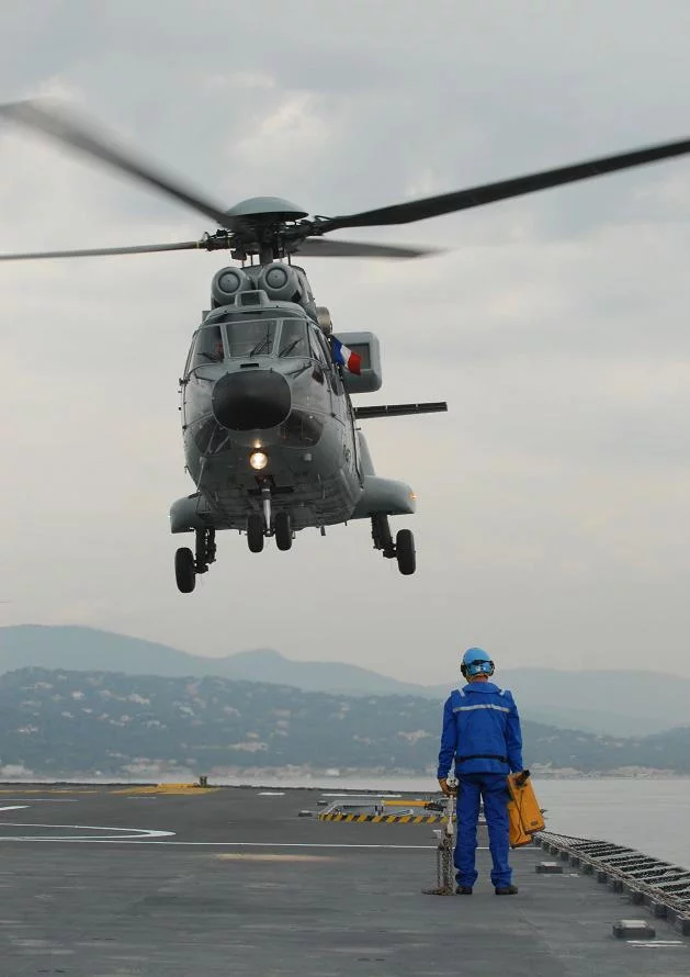 Arrivée de l'hélicoptère du président