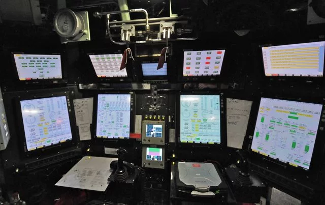 Vue du poste de pilotage