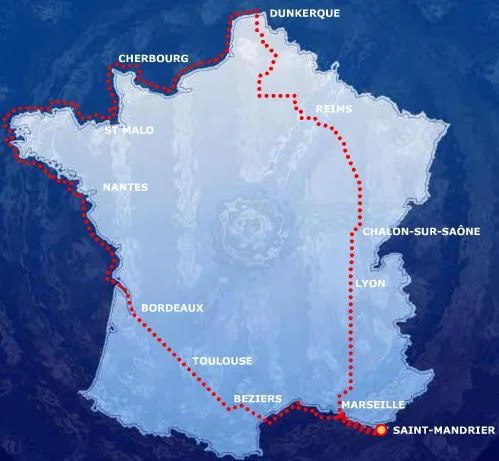 Parcours du tour de France en kayak