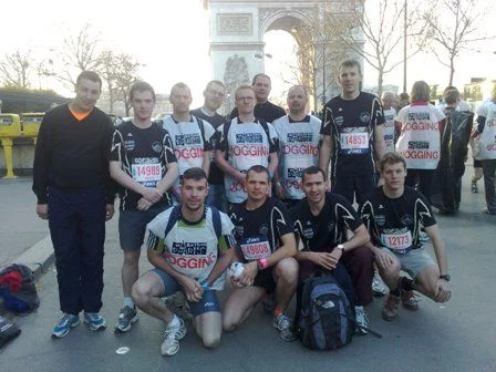 L'équipage du Flamant sur la ligne de départ