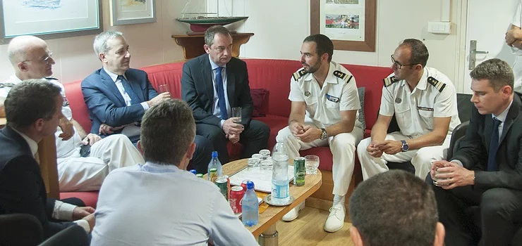 Le secrétaire général de la mer à bord de la frégate de surveillance « Ventôse »