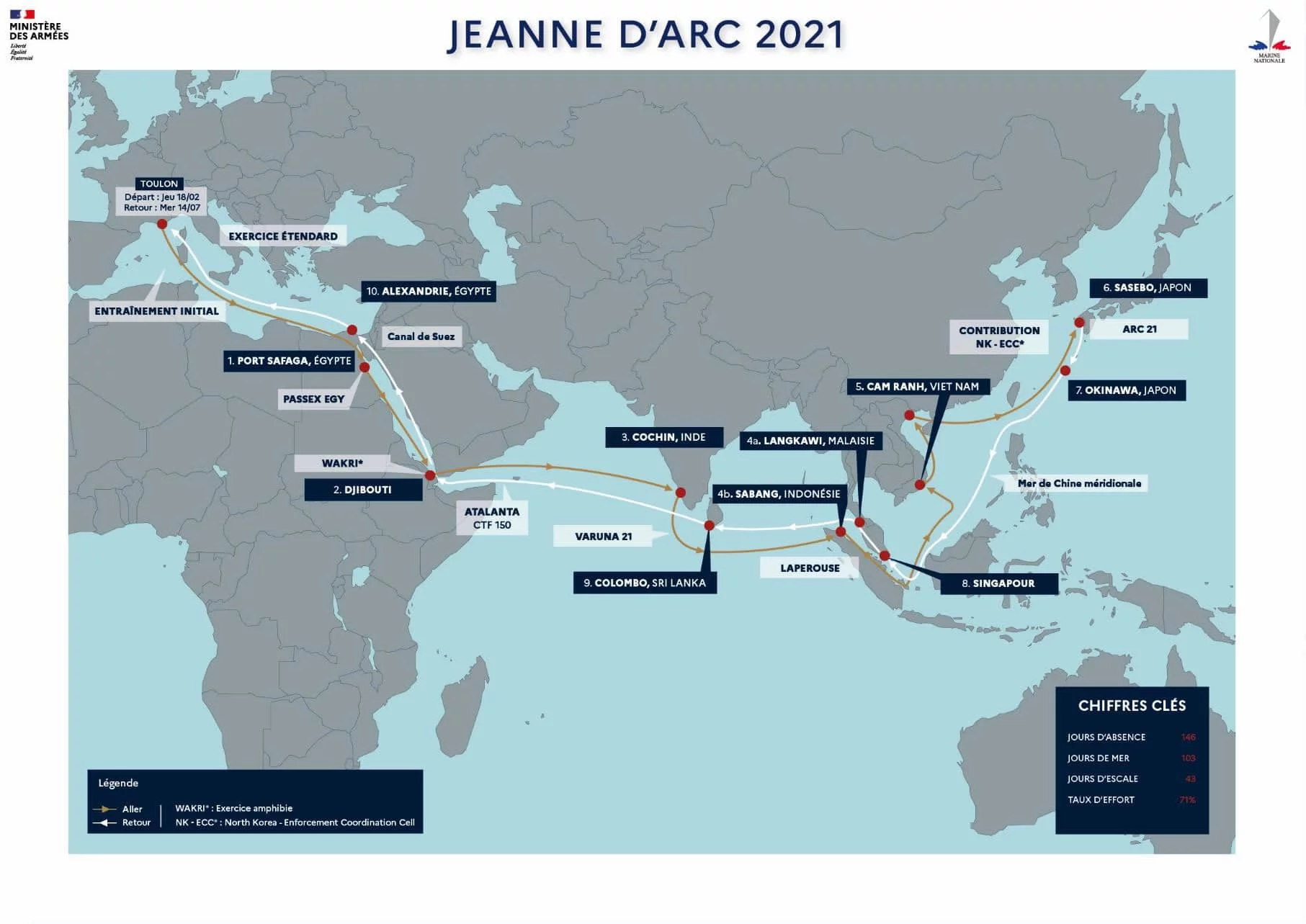 Carte de la mission Jeanne d'Arc 2021