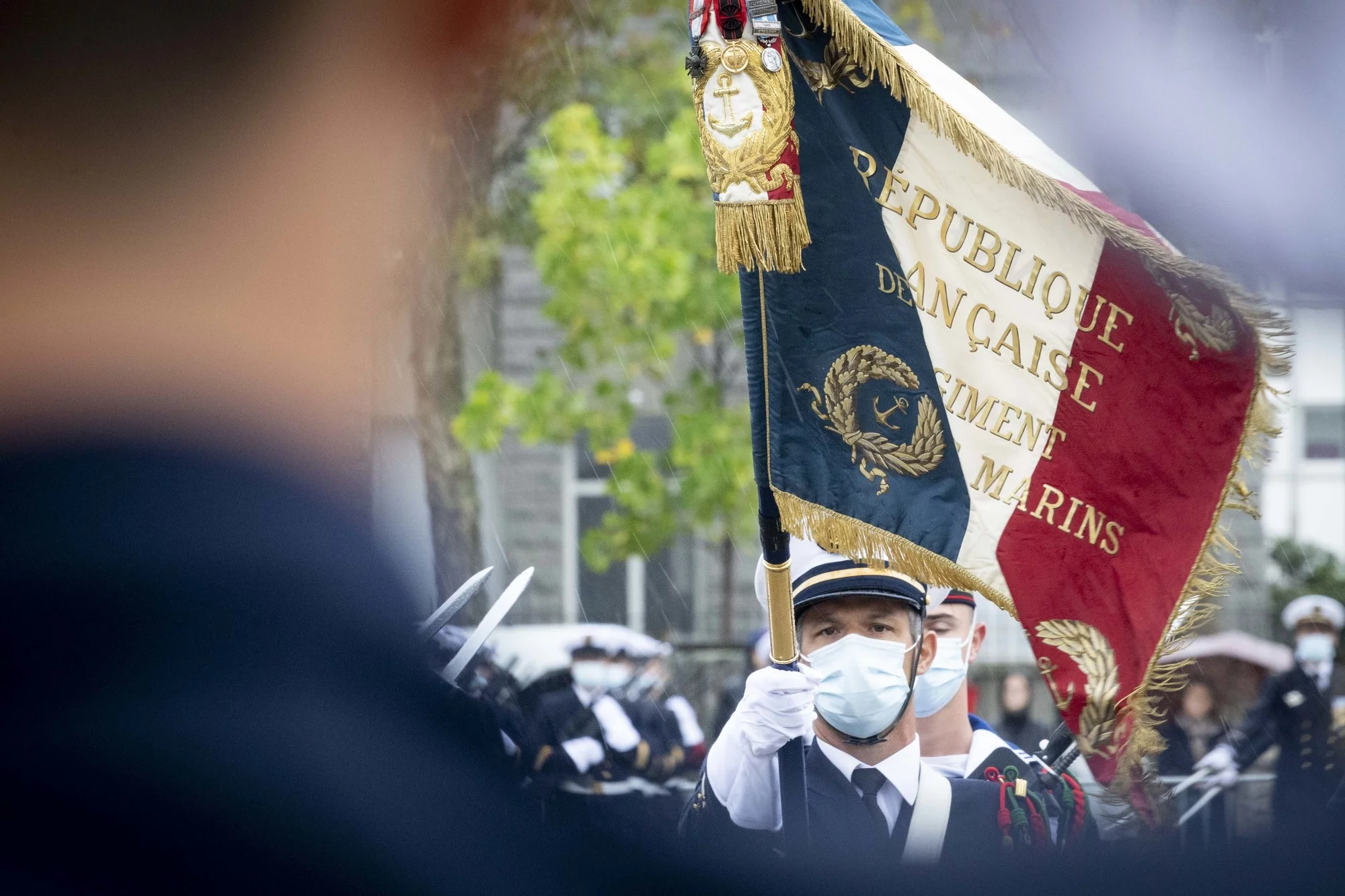 Le drapeau du 1er Régiment de Fusiliers Marins