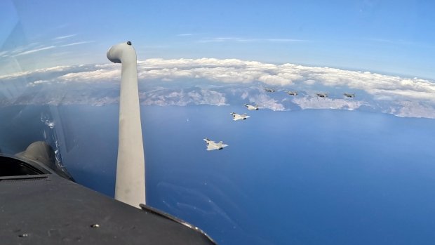 Des chasseurs Rafale Marine du groupe aéronaval